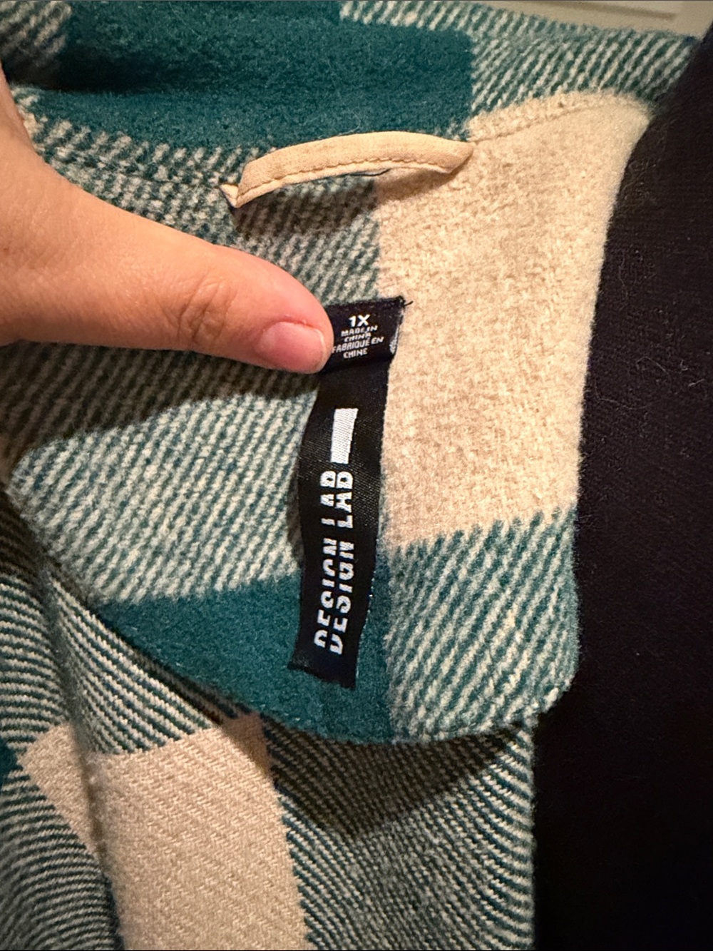 Design Lab Lord & Taylor Green & Cream Plaid Button-Front Coat - Picture 4 of 8